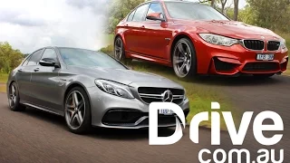 Mercedes-AMG C63 S vs BMW M3 2016 | Drive.com.au