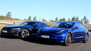 Duell Tesla Model 3 Performance vs Audi e-tron GT