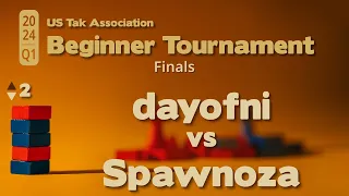 dayofni vs Spawnoza: 2024 Q1 Beginner Tak Tournament Finals - Live Commentary - Game 2