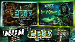 Tiny Epic Cthulhu Kickstarter Deluxe Unboxing – Cult of Chaos & Astral Artifacts!