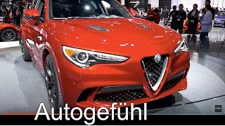Alfa Romeo Stelvio Quadrifoglio SUV first Exterior/Interior Review LA Motor Show all-new new