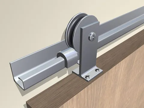 Kit para 1 Porta de Correr de Madeira 2,00m Alumínio Polido Geris