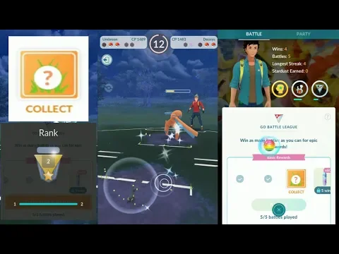 MY FIRST GO BATTLE LEAGUE MATCH 4/5 WINS POKEMON GO