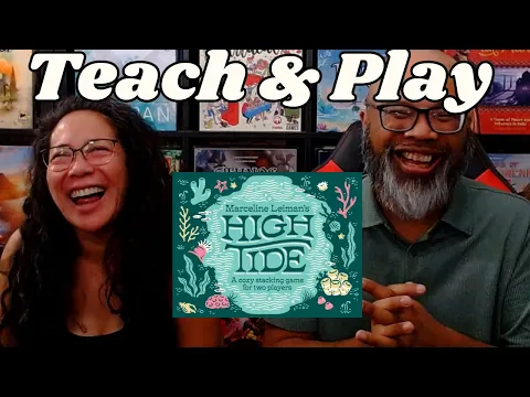 Selecting seashells on the seashore in High Tide, an abstract game we instantly fell in love with!