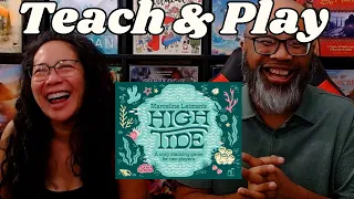 Selecting seashells on the seashore in High Tide, an abstract game we instantly fell in love with!
