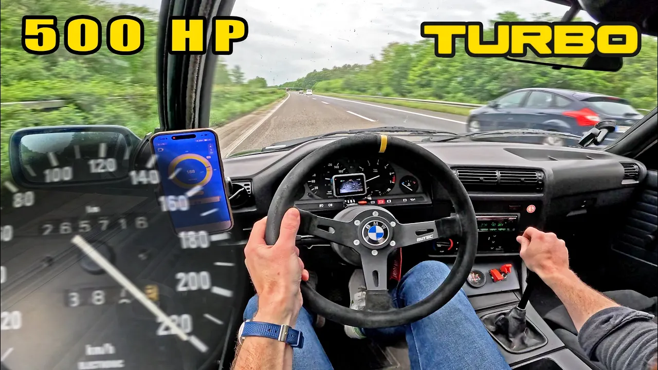 500HP BMW E30 M50 STROKER TURBO is WILD on the GERMAN AUTOBAHN