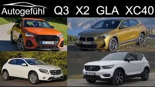 Audi Q3 vs BMW X2 vs Mercedes GLA vs Volvo XC40 Comparison Best Compact Premium SUV