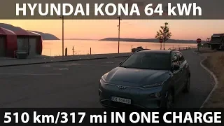 Hyundai Kona driving 510 km/318 mi in one charge