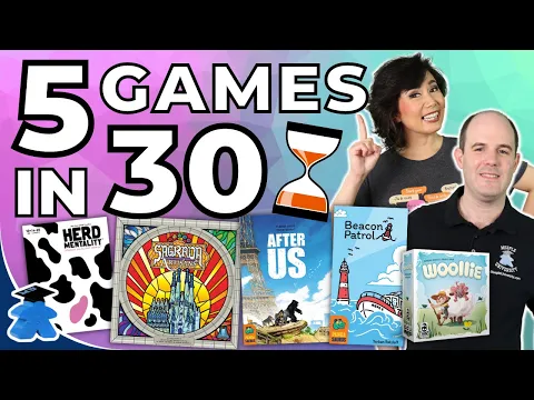5 Games in 30 Min: Sagrada Artisans, After Us, Beacon Patrol, Herd Mentality, Wollie