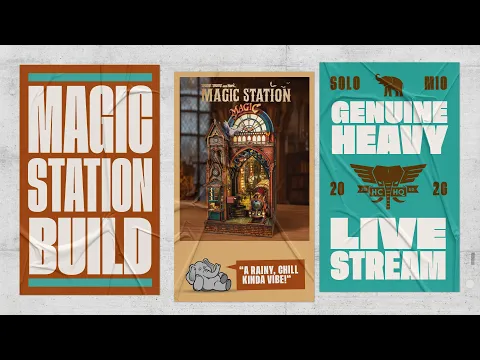 Magic (Train) Station Build (Part 1) - Chill on a rainy day w/Heavy Cardboard
