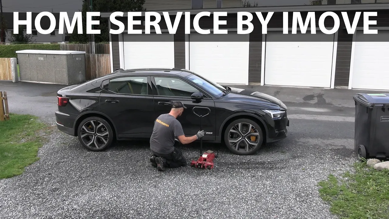 Polestar 2 winter tire swap outside my home