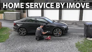 Polestar 2 winter tire swap outside my home