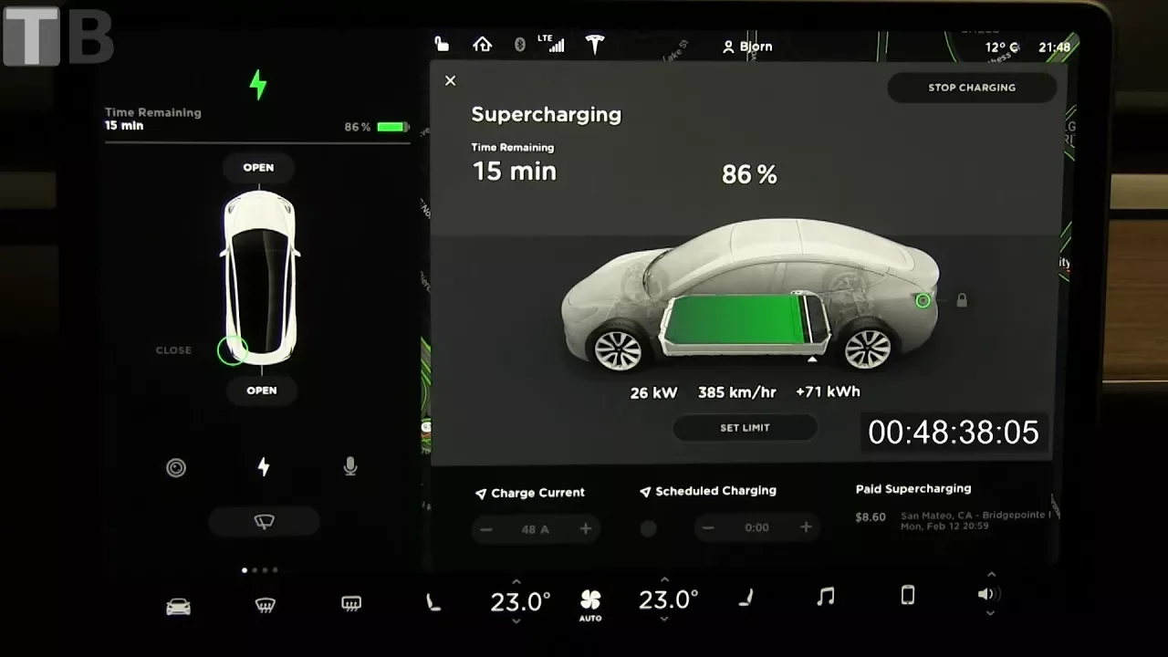 Charging screen in Model 3 is incorrect