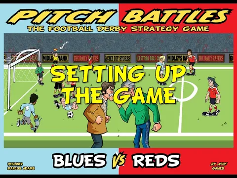 Setting up to play PITCH BATTLES