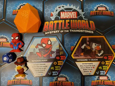 Marvel Battleworld Mystery of the Thanostones Play Session Spider-Man and Howard the Duck