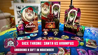 Dice Throne: Santa VS Krampus - Christmas came early this year! Unboxing the box full of gifts!