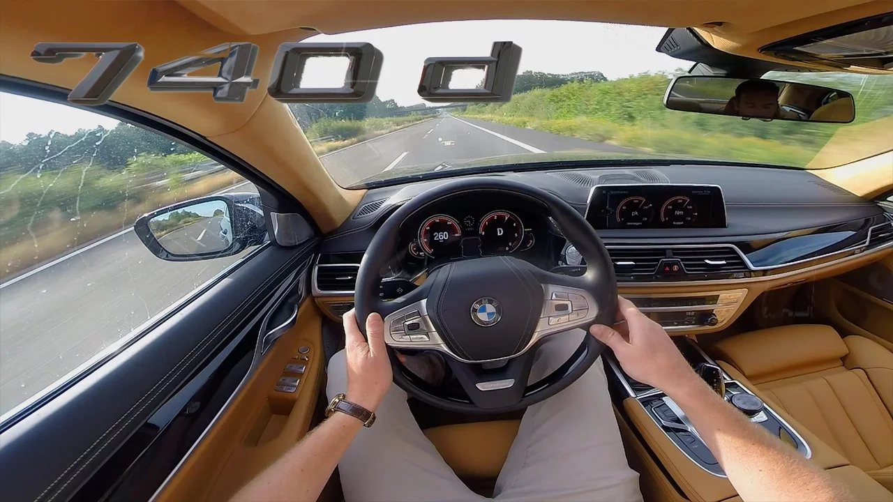 BMW 7 Series G11 740d ACCELERATION & TOP SPEED Interior POV Test Drive AUTOBAHN