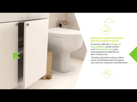 Gabinete para Banheiro Ripado 80x47cm Freijó Astral Desing