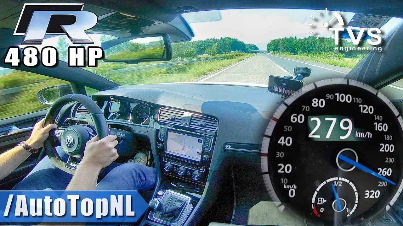 480HP VW Golf R MK7 | TVS Engineering | 280km/h on AUTOBAHN by AutoTopNL