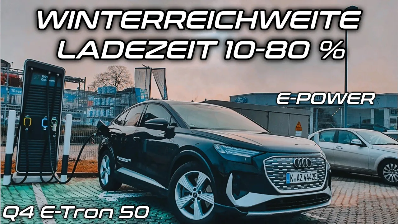 AUDI Q4 50 eTron Sportback Test Winterreichweite & Ladezeit 10-80 % Elektroauto #audi #elektroauto