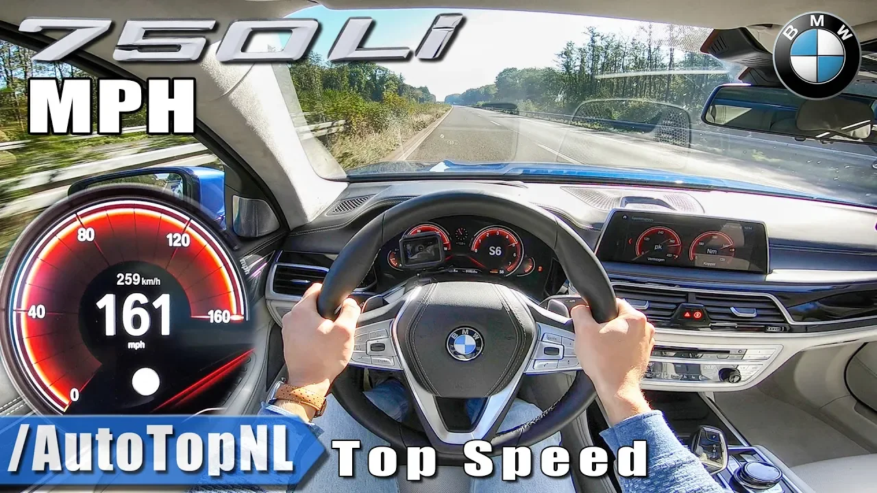 BMW 750Li V8 BiTurbo 161MPH TOP SPEED POV on AUTOBAHN by AutoTopNL