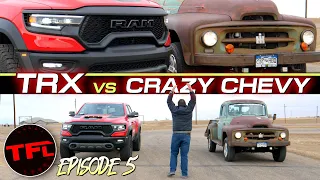 This SKETCHY Old Truck Almost Killed Me, But Can It Beat a Ram TRX in a Drag Race?
