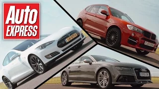 Tesla Model S P85D vs Audi RS7 vs Alpina XD3 track battle