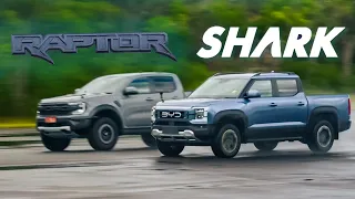 BYD Shark vs Ford Ranger Raptor DRAG RACE (inc. 0-100 & VMax): The results were surprising!