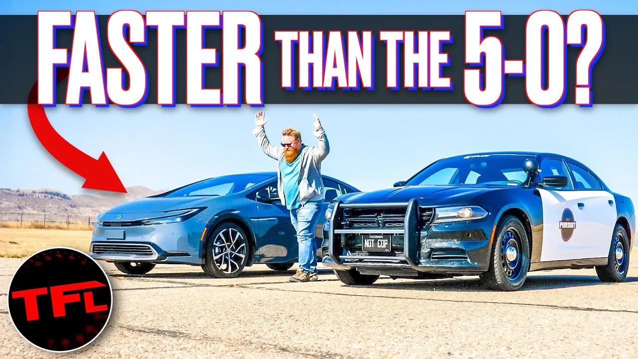Wait, What!? Can a PRIUS Actually Keep Up with a Dodge Charger Pursuit in a Drag Race?