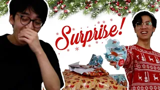 Surprising Brett with Christmas Gifts