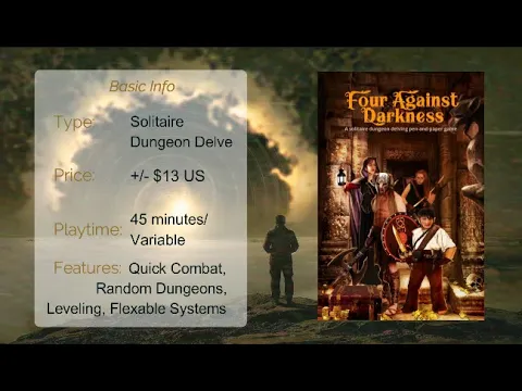 Adventures in Solitaire review of Four Against Darkness