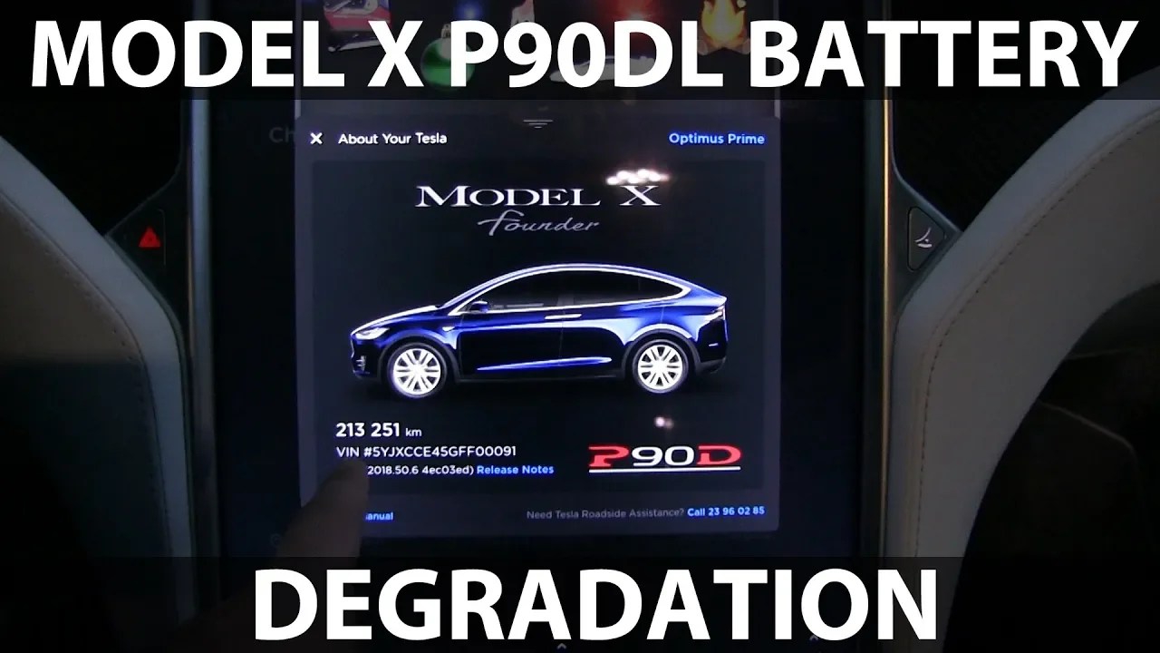 Model X P90DL degradation test after 100k km