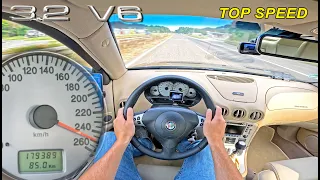 ALFA ROMEO 166 3.2 V6 BUSSO // TOP SPEED on UNLIMITED AUTOBAHN