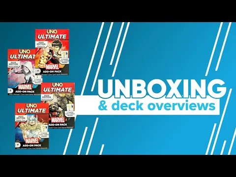 Marvel Uno Ultimate Shang Chi Mighty Thor Ghost Spider Rocket & Groot Add-on Unboxing Deck Overviews