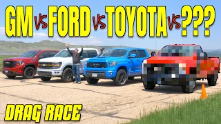 GM vs Ford vs Toyota V8 Truck Drag Race: Guess Which Truck Wins?