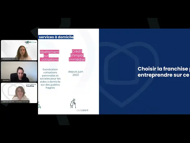 Webinaire Allier rentabilité et humain : devenir franchisé dans les services à la personne avec APEF pour la franchise OUI CARE