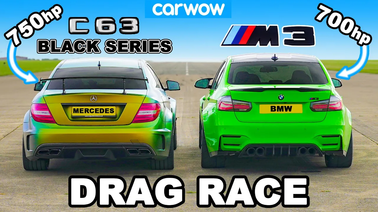 750hp AMG C63 Black Series v 700hp BMW M3: DRAG RACE 1/4, 1/2 and 1-MILE!