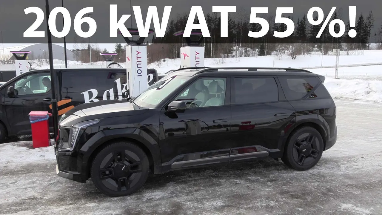Kia EV9 charging test at Ionity