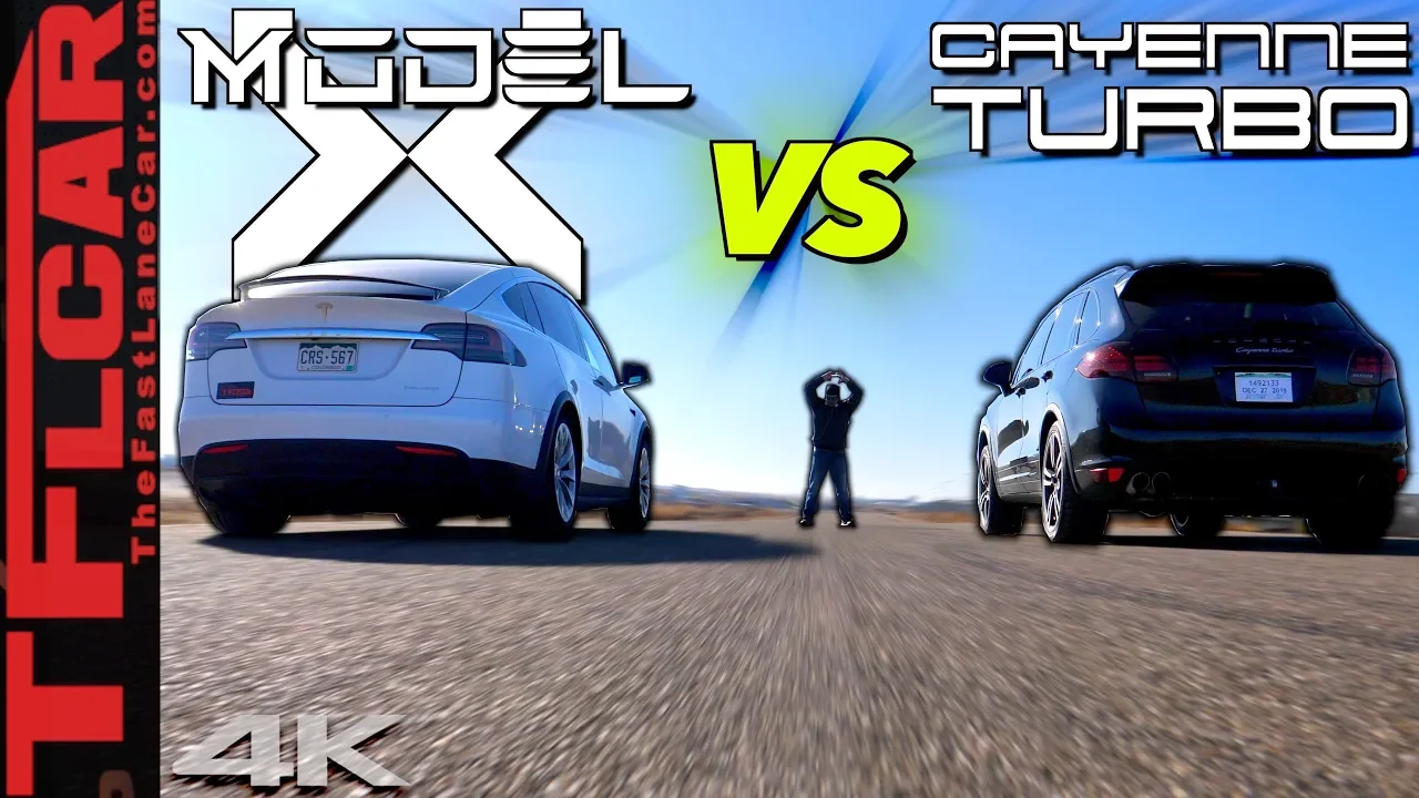 Can a Used Porsche Cayenne Turbo Beat a New Tesla Model X in a Drag Race? Adventure X Ep.10