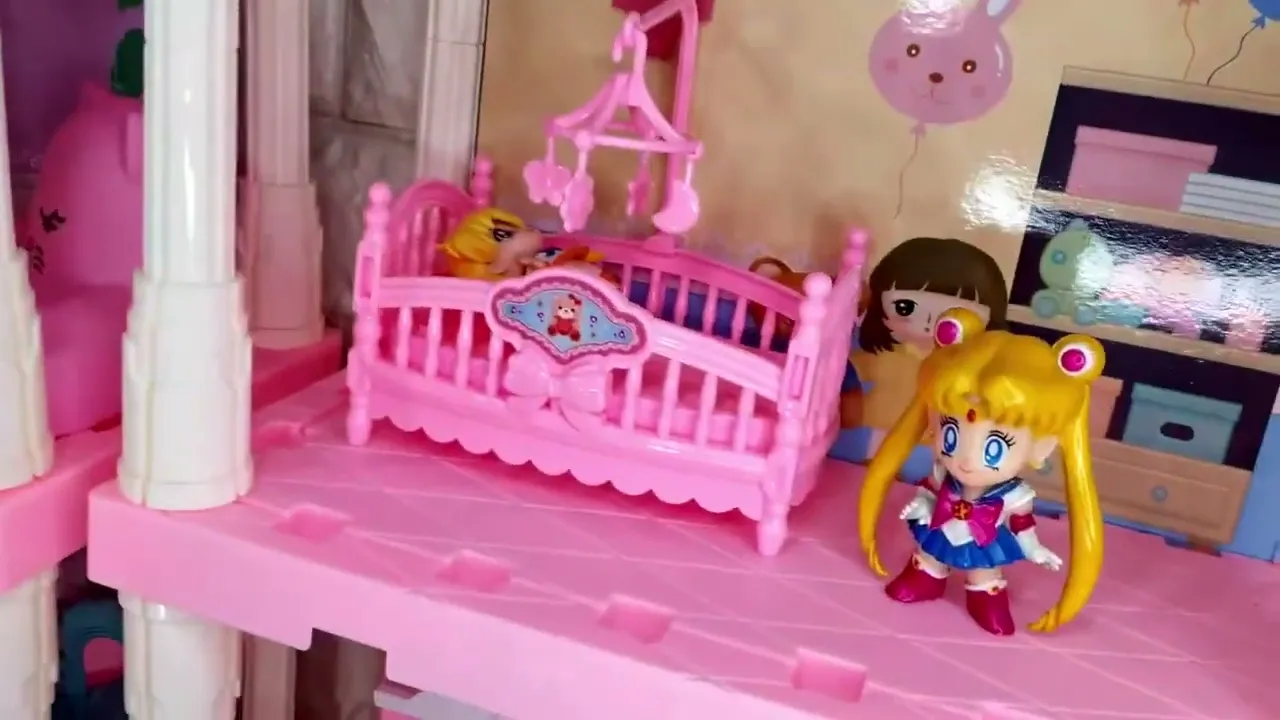 Кукольный домик-вилла с мебелью, аксессуарами и куклами