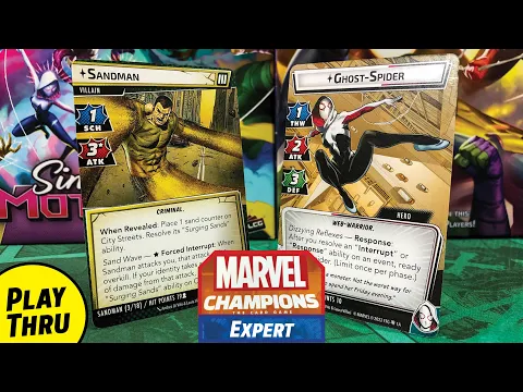 MARVEL CHAMPIONS Ghost-Spider vs Expert Sandman | Solo Playthrough