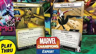 MARVEL CHAMPIONS Ghost-Spider vs Expert Sandman | Solo Playthrough