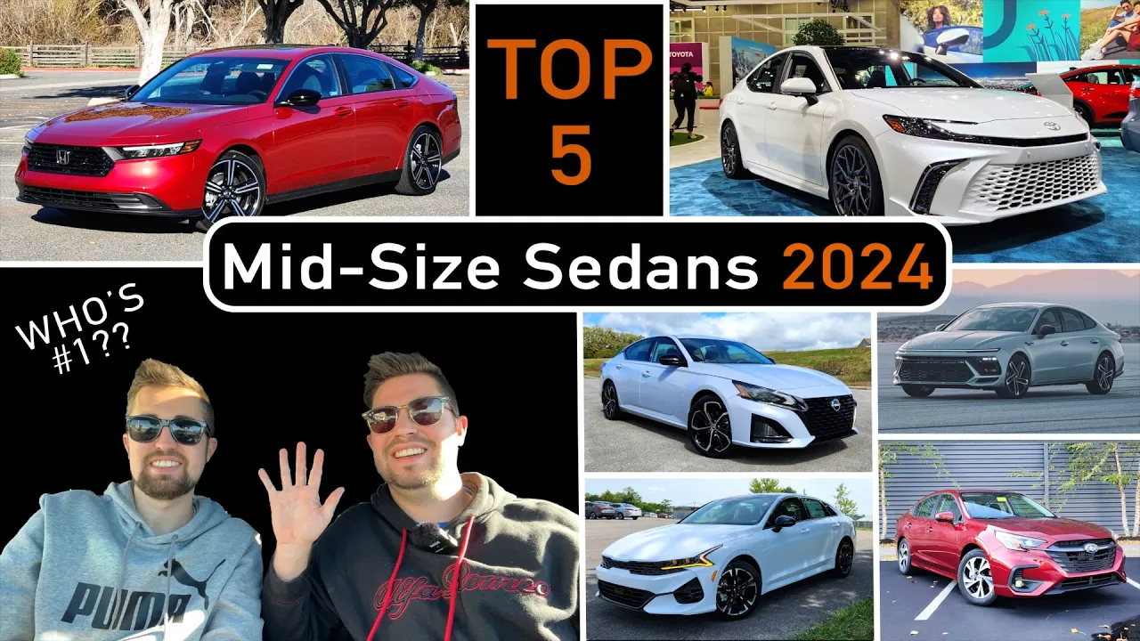 Top 5 BEST Mid-Size Sedans for 2024! -- Our Expert Ranking After Reviewing ALL of Them!