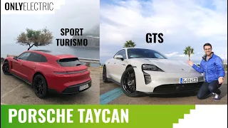 Porsche Taycan 2022 - In-Depth Review & Racetrack Test of both the GTS and the Sport Turismo 🏁