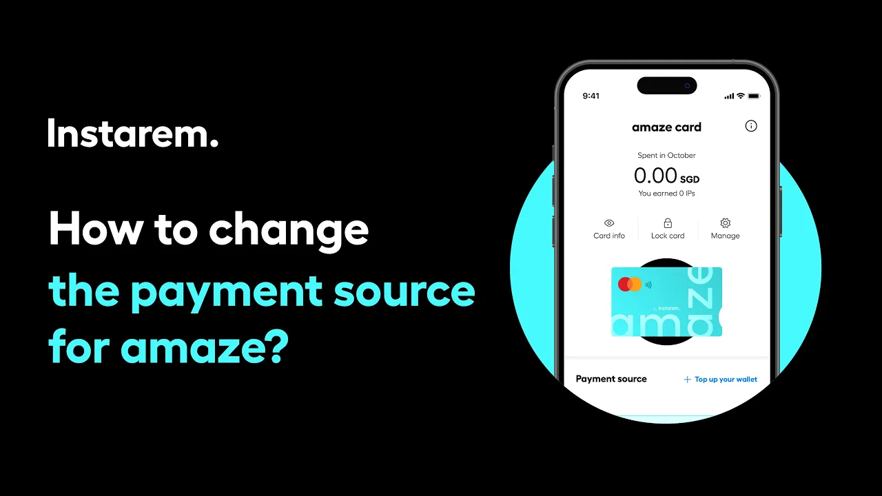 Changing your payment source for amaze card