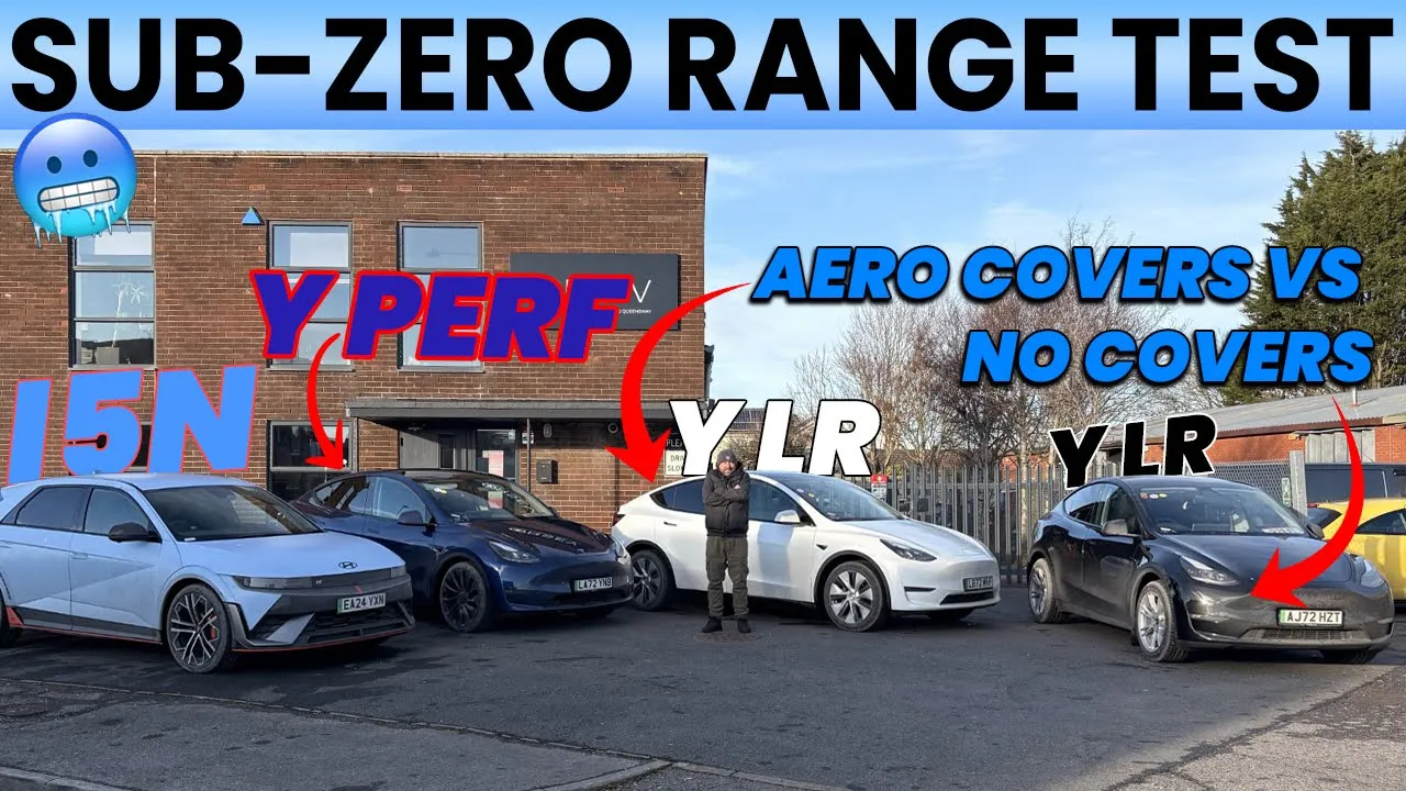 EVs in below freezing temperatures! How far will they still go? + Aero covers vs non-aero covers