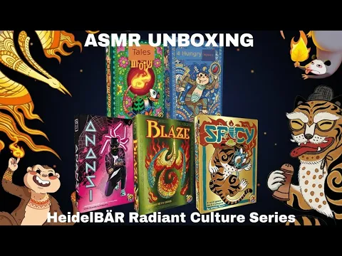 ASMR Unboxing 5 Vibrant Card Games | HeidelBÄR Radiant Culture Series | No Talking