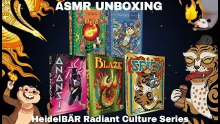 ASMR Unboxing 5 Vibrant Card Games | HeidelBÄR Radiant Culture Series | No Talking