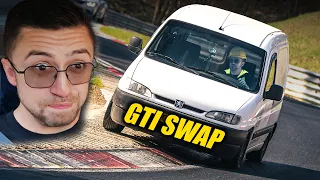 I Got TERRIFIED in a GTI-Swapped Delivery Van! // Nürburgring