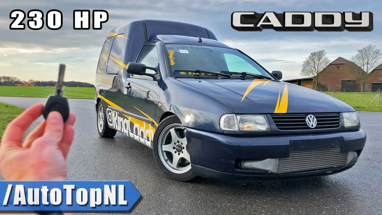 VW "RING CADDY" BIG TURBO 230HP REVIEW POV Test Drive on AUTOBAHN (NO SPEED LIMIT) by AutoTopNL